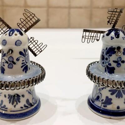 Delft's 925 Silver & Porcelain Salt and Pepper Shakers