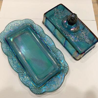 Carnival Glass Butter Dish
