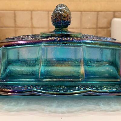 Carnival Glass Butter Dish