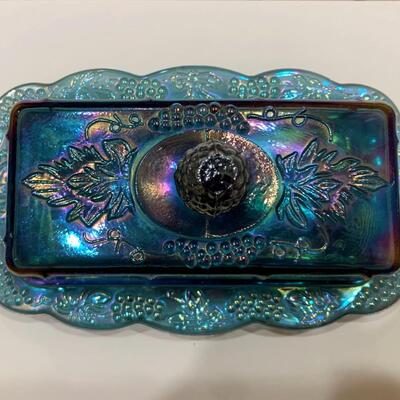Carnival Glass Butter Dish