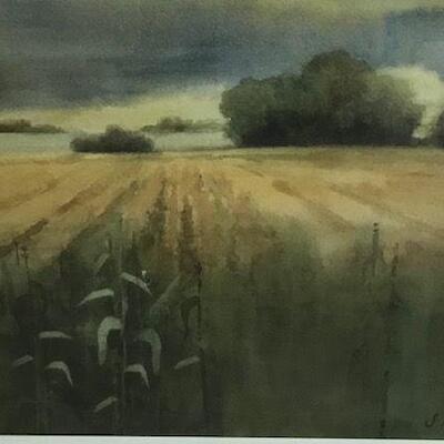 Framed Watercolor By S.Kunz. Local pick up only in Auburn, CA.