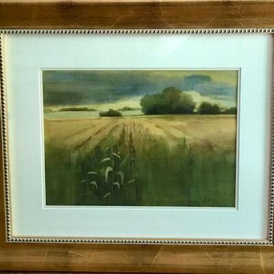 Framed Watercolor By S.Kunz. Local pick up only in Auburn, CA.