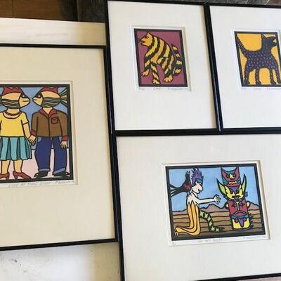 Philip Kuznicki Four Signed & Framed Lithographs. Local pick up only in Auburn, CA.