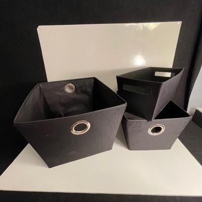 Lot 185 Black Fabric Storage Bins