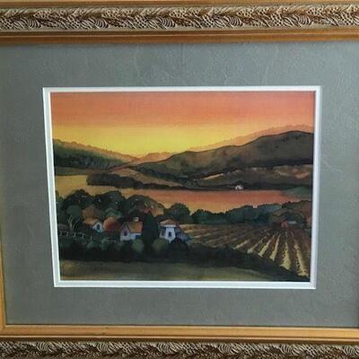 Framed Watercolor By Jessie Miller. Local pick up only in Auburn, CA.