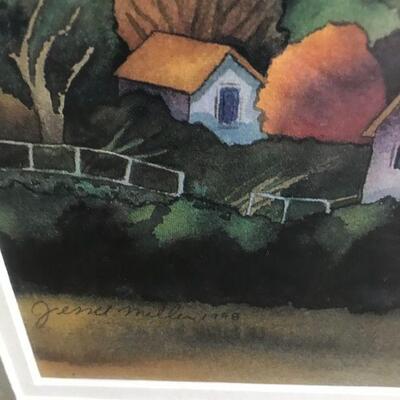 Framed Watercolor By Jessie Miller. Local pick up only in Auburn, CA.