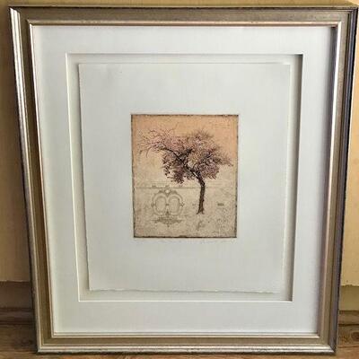 David Smith Harrison Plum Tree II Signed Etching. Local pick up only in Auburn, CA.