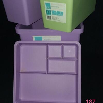 Lot 187  ITSO Plastic Storage Bins 