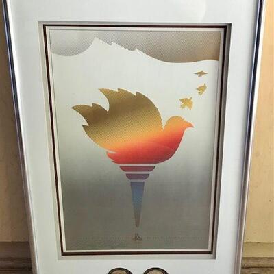 2002 Winter Olympics Poster Signed By Artist. Local pick up only in Auburn, CA.