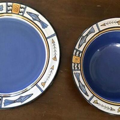 Ceramic Bowl & Platter With Fish Motif. Local pick up only in Auburn, CA.