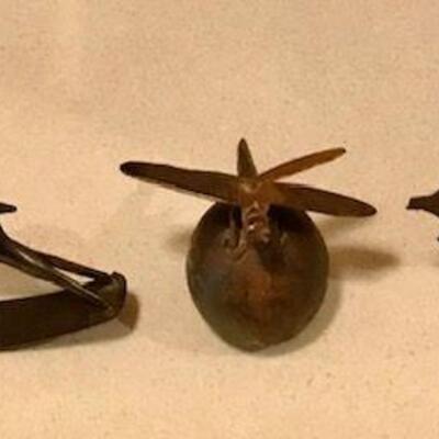 Three Small Metal Sculptures. Local pick up only in Auburn, CA.
