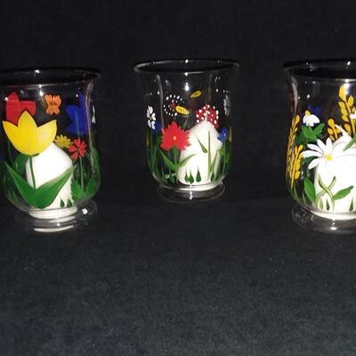 Lot 194  Hand Painted Candle Holders