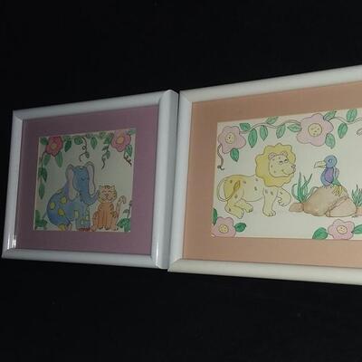 Lot 209  Pair of Framed Nursery Prints