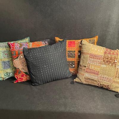 Lot 215  5 Beaded Accent Pillows
