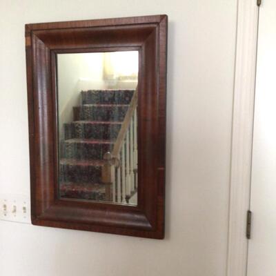 406 Antique Mahogany Veneer Ogee Mirror 