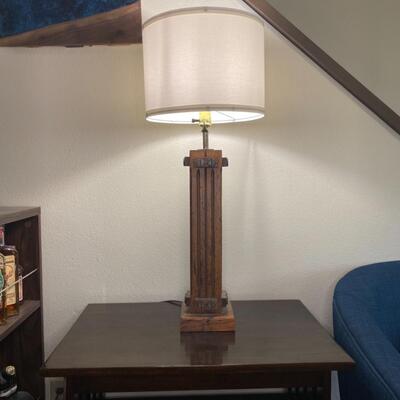 Mission Style Mid Century Modern Lamp - Working Condition - AS IS 