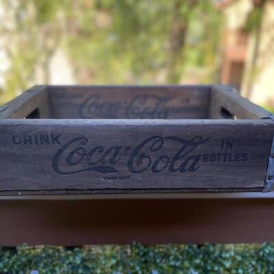 Vintage Los Angeles Coke Crate with Hobbleskirt Coke Bottles.