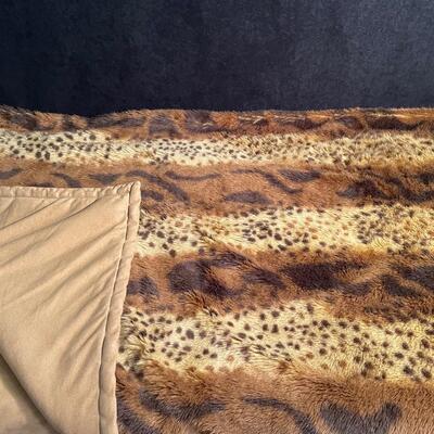 Lot 241  Brown Animal Print Throw Blanket
