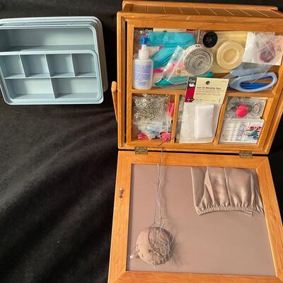 Lot 249  Sewing Kit and Tupperwear Organizing Box