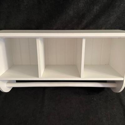 Lot 251  White Wall Shelf with Towel Bar