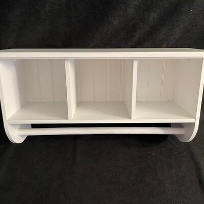Lot 251  White Wall Shelf with Towel Bar
