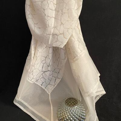 Lot 255  Svisti Ivory Tablecloth and Texturized Spherical Vase