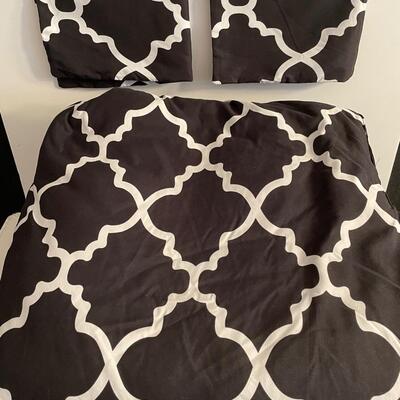 Lot 258  Sweet JoJo Black and White Comforter and 2 Shams