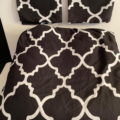 Lot 258  Sweet JoJo Black and White Comforter and 2 Shams