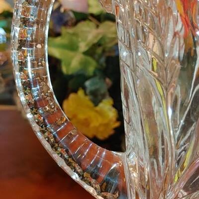 #201 LEAD CRYSTAL ROMANIAN CRYSTAL PEDESTAL WATER PITCHER ETCHED ROSES