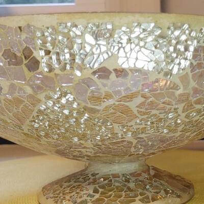 #203 Beautiful Sparkling Mosaic Pedestal Bowl 