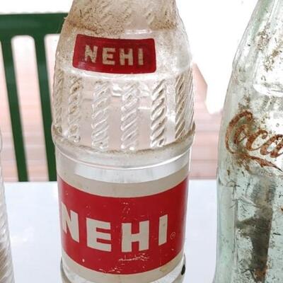 #204 (7) Vintage Soda Bottles 