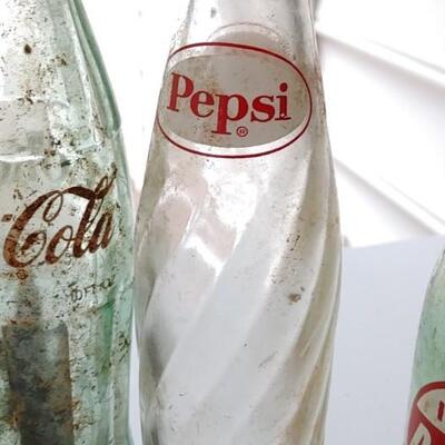 #204 (7) Vintage Soda Bottles 