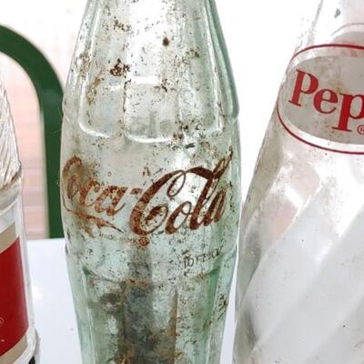 #204 (7) Vintage Soda Bottles 