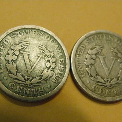 2- Liberty Nickels 1906 and 1910.