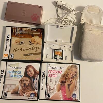 Lot 295 Nintendo DS with Car Charger and 3 Games