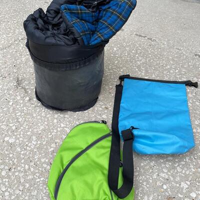 Lot 312  Sleeping Bag, Waterproof Bag, Shoulder Hiking Bag