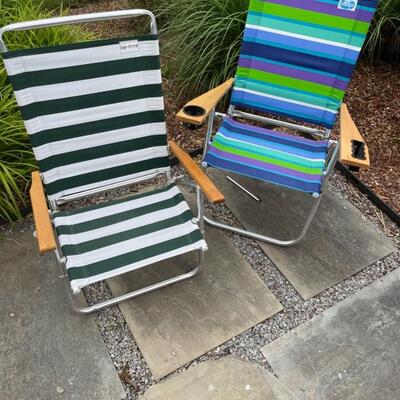 O426 Two Folding Beach chairs 