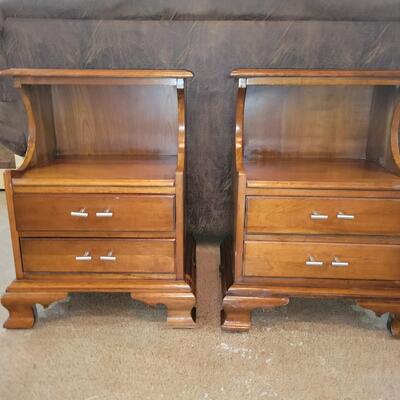 Pair Nightstands 2 Drawer