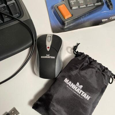 Lot 329 Lumbar Pillow, Microsoft Ergonomic Keyboard, Mouse, New Manhattan Keypad