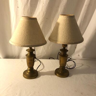 Lot 28 - Pair of Brass Lamps
