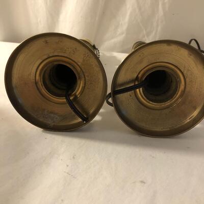 Lot 28 - Pair of Brass Lamps