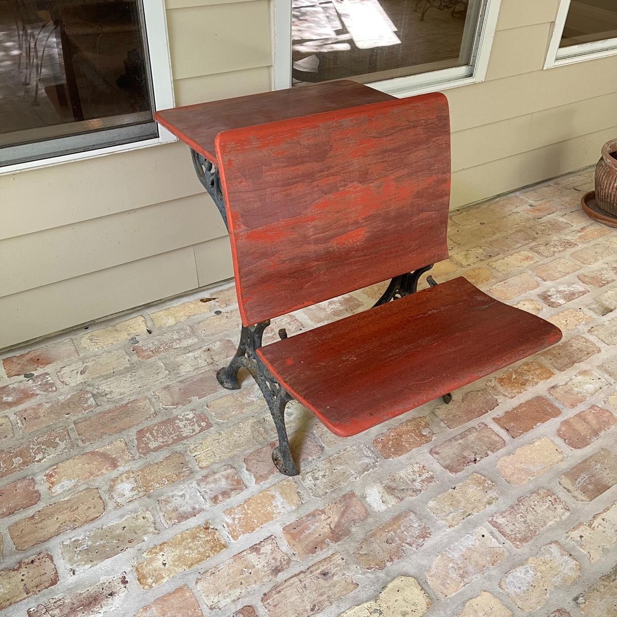 Antique SEARS & ROEBUCK Cast Iron and Wood School Desk