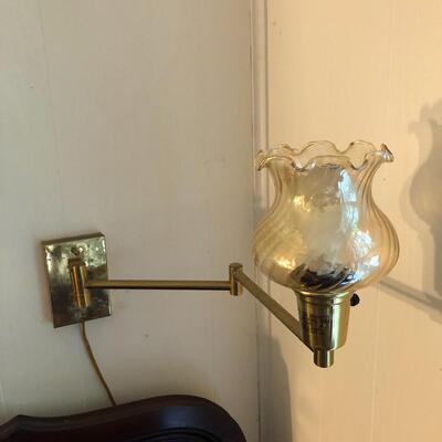 Lot 37 - Five Brass Wall Mounted Lamps