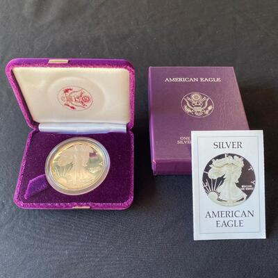 LOT#5J: 1986 Silver American Eagle Proof .999 Silver Lot #1