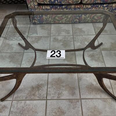 LOT#23LR: Heavy Machined Coffee Table
