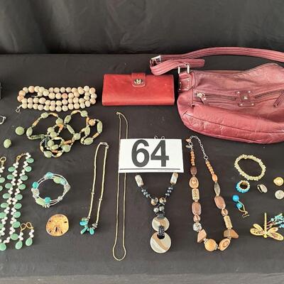 LOT#64U: Costume Jewelry and Purse Lot