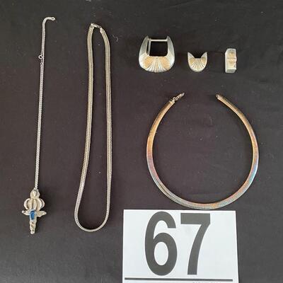 LOT#67U: Sterling Silver Jewelry Lot (128g)