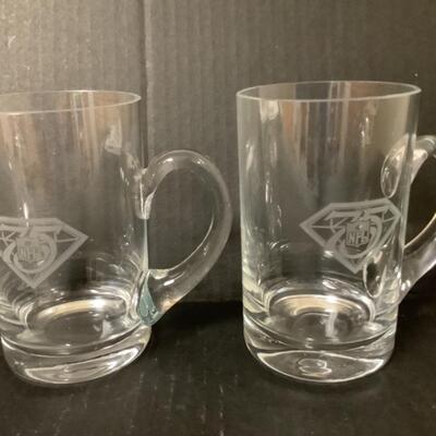 D449 Tiffany & Co. Glass NFL Beer Mugs 