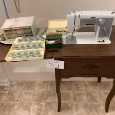 CB561 Universal Deluxe UN-100 Sewing Machine with Stand and Accessories