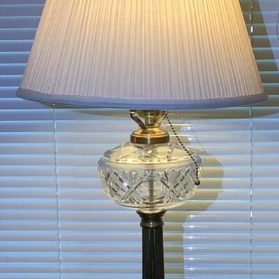 B585 Cut Crystal Table Lamp with Marble Base
